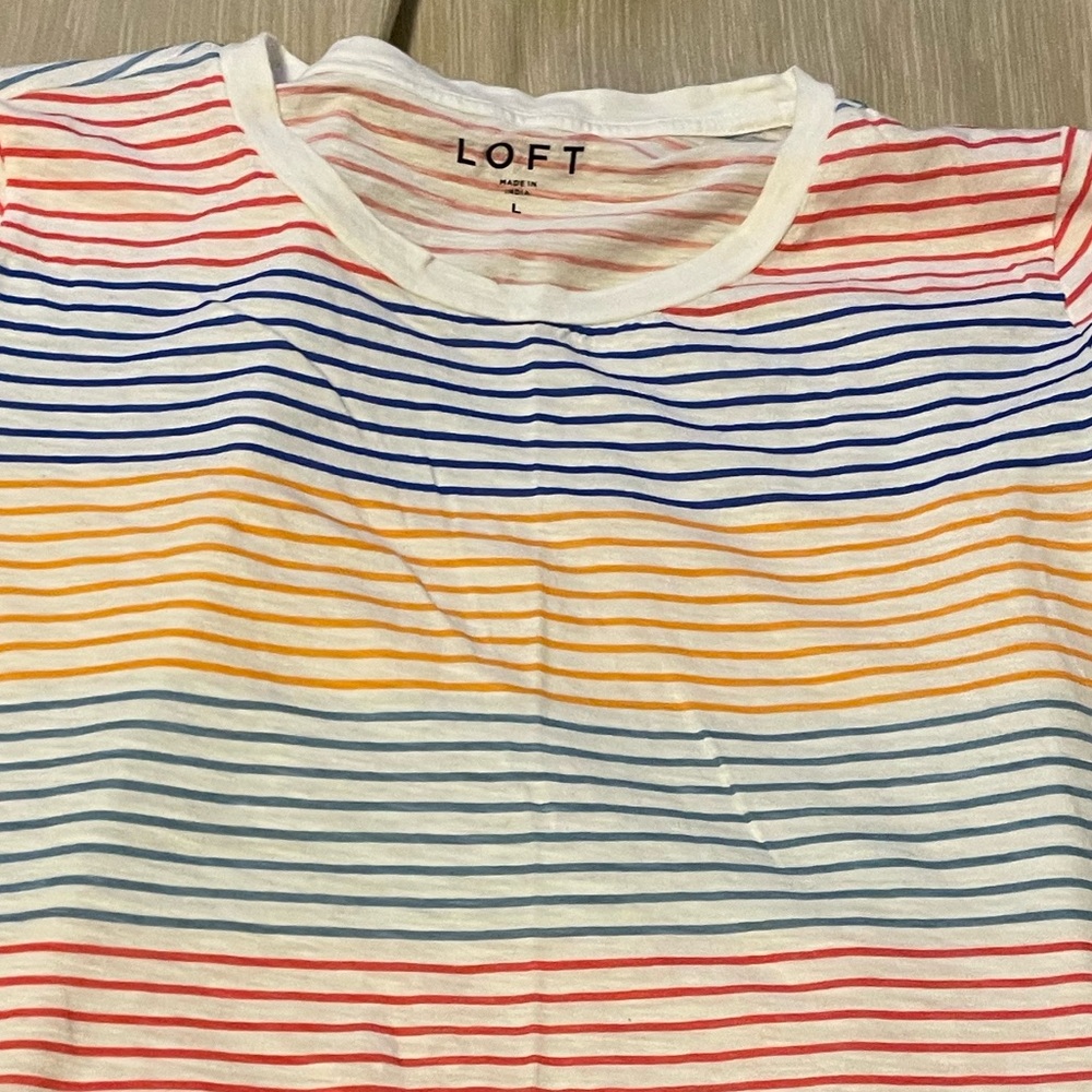 Loft striped shirt.  Size L - Picture 3 of 3
